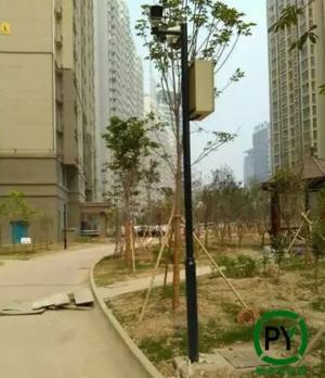 保定小區監控桿安裝完成